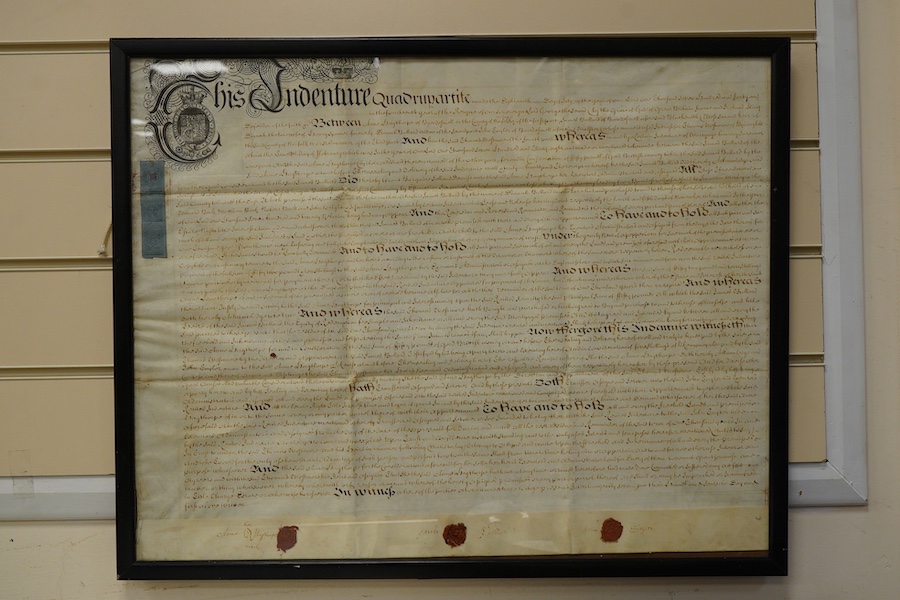 Two 18th century framed indentures